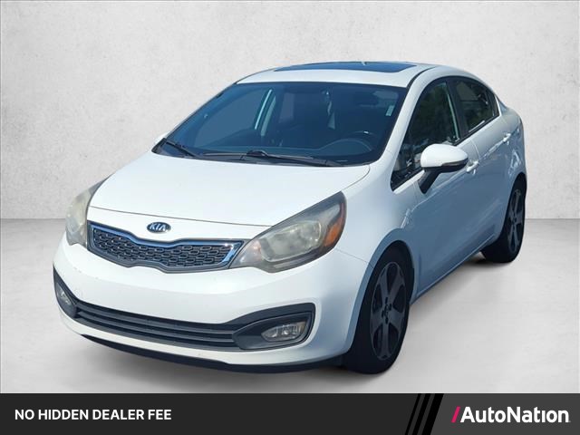 Clear White 2014 Kia Rio Sedan Front-Wheel Drive Automatic