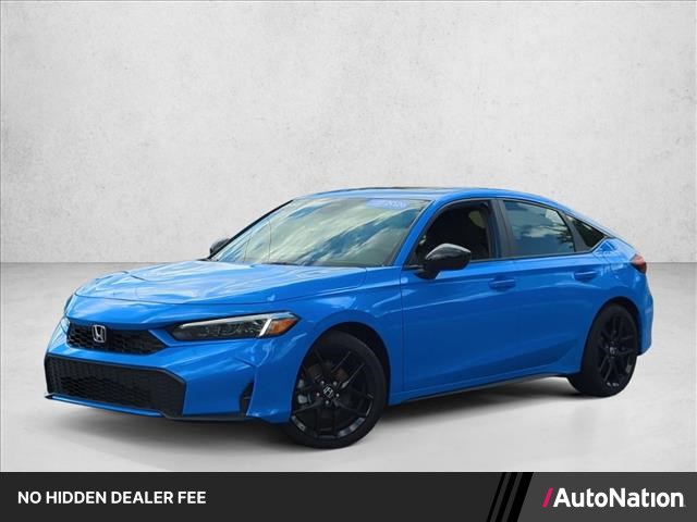 Boost Blue Pearl 2026 Honda Civic Hybrid Hatchback Front-Wheel Drive Continuously Variable Transmission