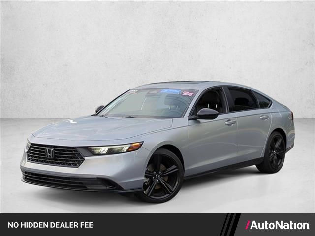 Solar Silver Metallic 2024 Honda Accord Hybrid Sport-L FWD Sedan Front-Wheel Drive Automatic