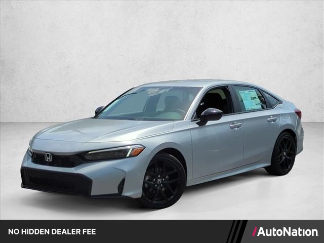 Solar Silver Metallic 2026 Honda Civic Sedan Front-Wheel Drive Continuously Variable Transmission