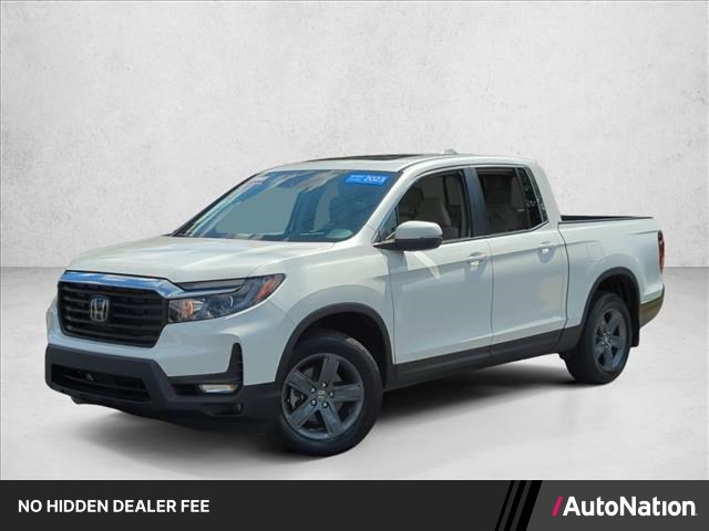 Platinum White Pearl 2023 Honda Ridgeline Pickup Truck All-Wheel Drive Automatic