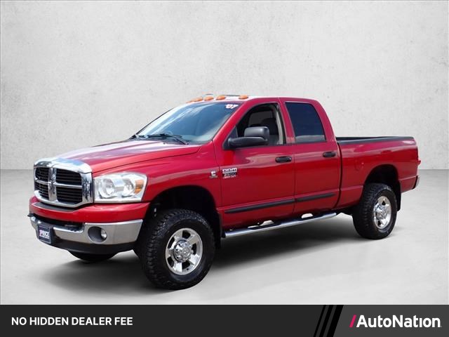 Red 2007 Dodge RAM 2500 SLT Quad Cab 4WD Pickup Truck Four-Wheel Drive 4-Speed Automatic