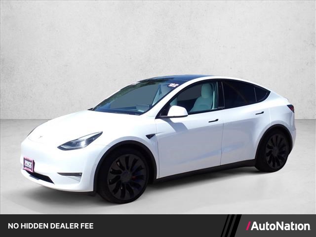 Pearl White Multi-Coat 2022 Tesla Model Y SUV / Crossover All-Wheel Drive Automatic
