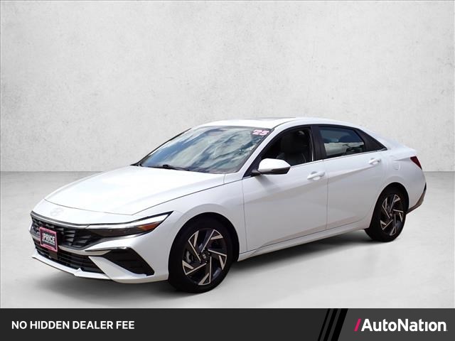 Serenity White 2025 Hyundai Elantra Hybrid Sedan Front-Wheel Drive Automatic
