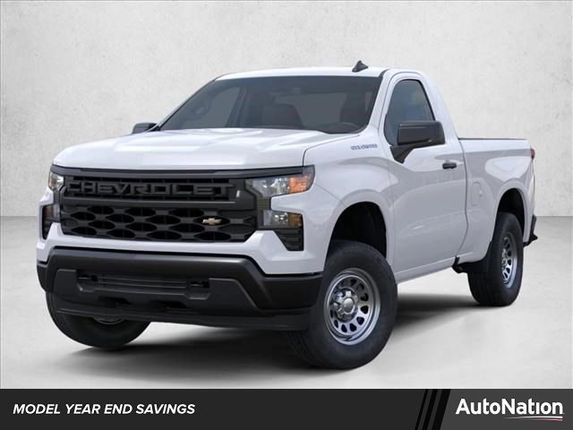 Summit White 2025 Chevrolet Silverado 1500 Work Truck Regular Cab RWD Pickup Truck 4X2 8-Speed Automatic