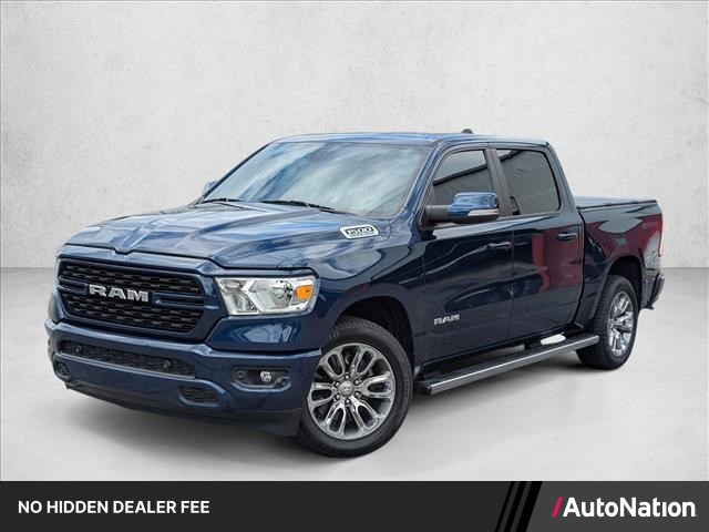 Patriot Blue Pearlcoat 2022 RAM 1500 Big Horn Crew Cab 4WD Pickup Truck Four-Wheel Drive Automatic