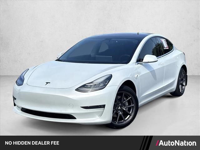 Pearl White Multi-Coat 2019 Tesla Model 3 Sedan Rear-Wheel Drive 1-Speed Automatic