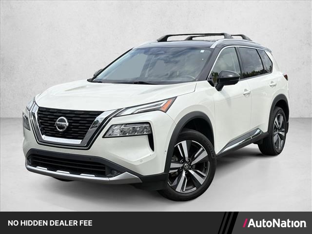 Pearl White Tricoat/Super Black 2021 Nissan Rogue SUV / Crossover All-Wheel Drive Automatic
