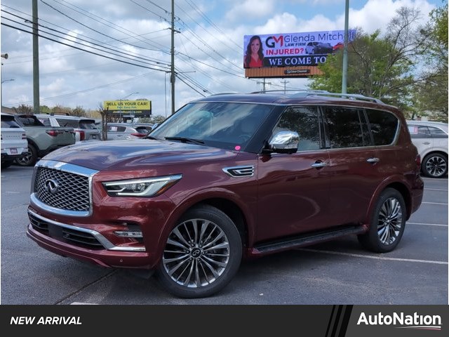 Coulis Red 2021 INFINITI QX80 Sensory 4WD SUV / Crossover All-Wheel Drive Automatic