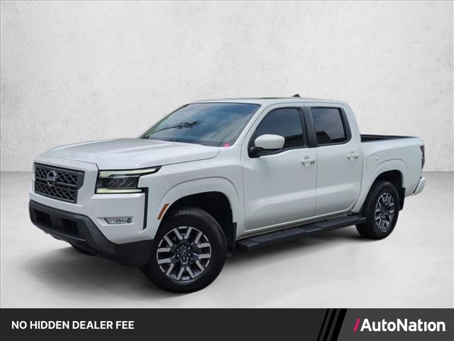 Glacier White 2024 Nissan Frontier SL 4dr Crew Cab 4WD Pickup Truck Four-Wheel Drive Automatic