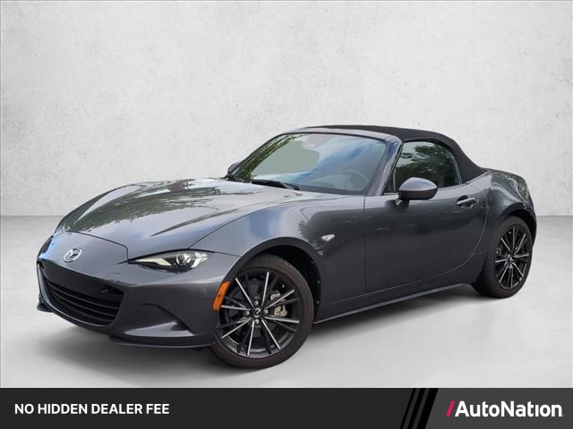 Machine Gray Metallic 2024 Mazda MX-5 Miata Convertible Rear-Wheel Drive Automatic