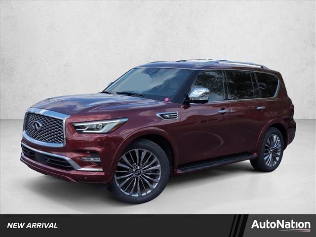 Coulis Red 2021 INFINITI QX80 Sensory 4WD SUV / Crossover All-Wheel Drive Automatic