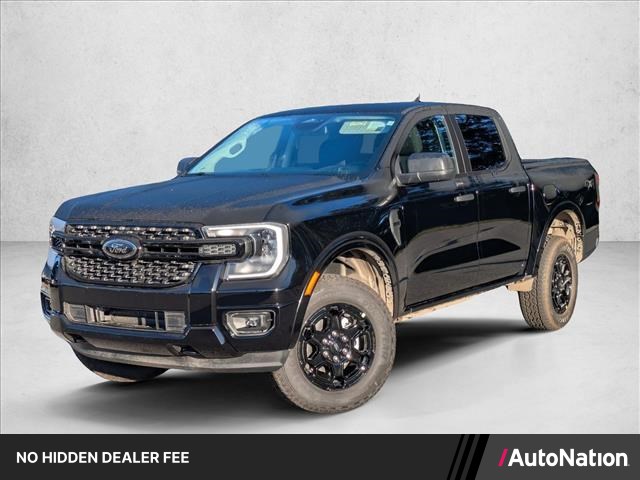 Shadow Black 2025 Ford Ranger XLT SuperCrew 4WD Pickup Truck Four-Wheel Drive Automatic