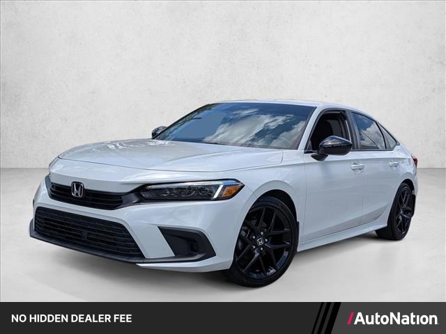 Platinum White Pearl 2023 Honda Civic Sedan Front-Wheel Drive Automatic
