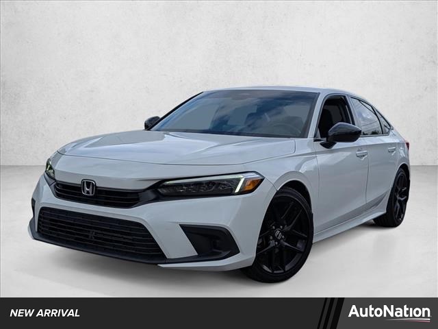 Platinum White Pearl 2024 Honda Civic Sport FWD Sedan Front-Wheel Drive Automatic