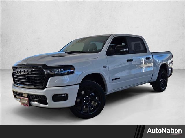 Ivory White Tri-Coat Pearlcoat 2026 RAM 1500 Laramie Crew Cab 4WD Pickup Truck Four-Wheel Drive 8-Speed Automatic