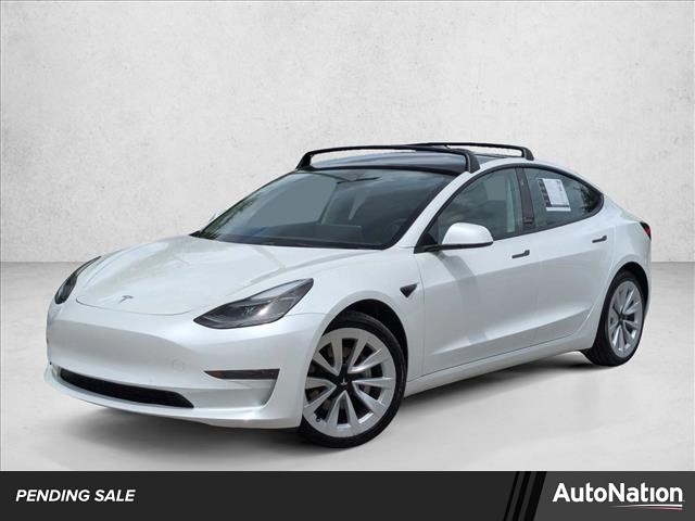 Pearl White Multi- 2022 Tesla Model 3 RWD Sedan Rear-Wheel Drive Automatic