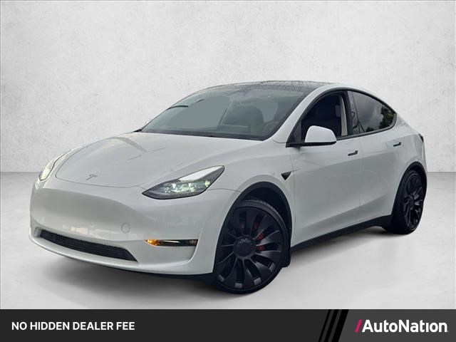 Pearl White Multi-Coat 2023 Tesla Model Y SUV / Crossover All-Wheel Drive Automatic
