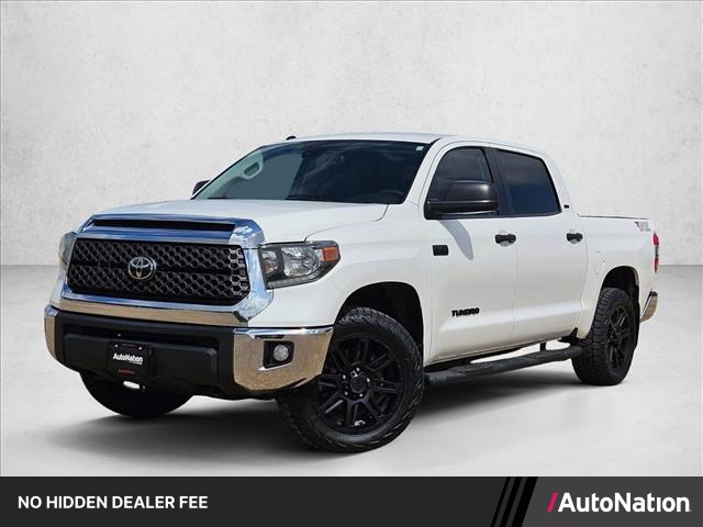 Super White 2018 Toyota Tundra SR5 CrewMax 5.7L 4WD Pickup Truck Four-Wheel Drive Automatic