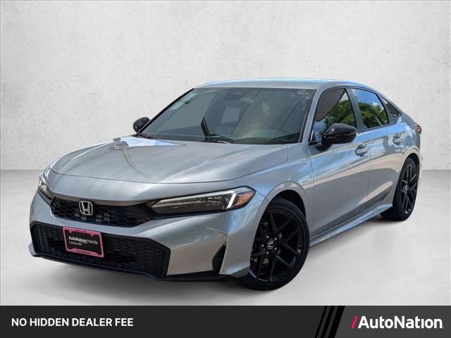 Solar Silver Metallic 2026 Honda Civic Sport FWD Sedan Front-Wheel Drive Continuously Variable Transmission