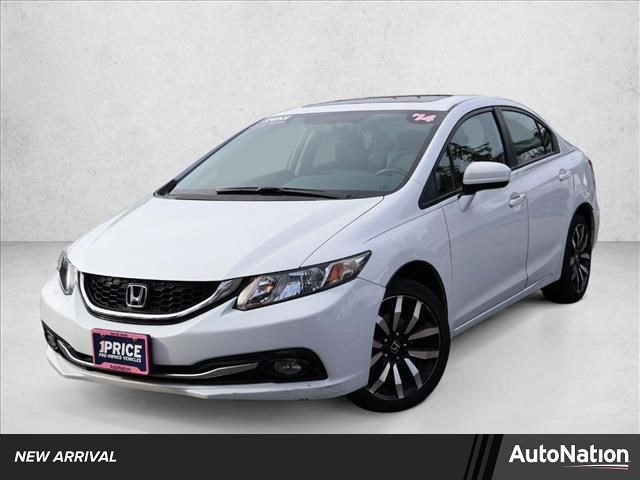 White Orchid Pearl 2014 Honda Civic EX-L Sedan Front-Wheel Drive Automatic