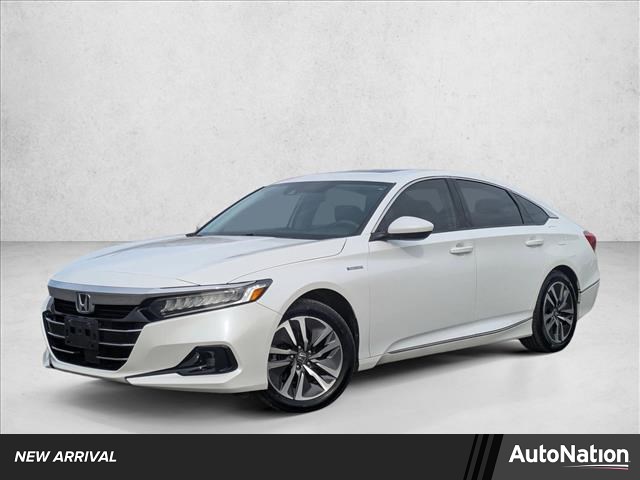 Platinum White Pearl 2021 Honda Accord Hybrid EX FWD Sedan Front-Wheel Drive Continuously Variable Transmission
