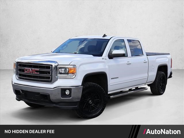 Summit White 2015 GMC Sierra 1500 SLE Crew Cab 4WD Pickup Truck Four-Wheel Drive Automatic