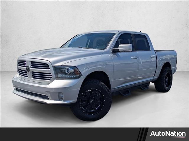 Bright Silver Metallic Clearcoat 2014 RAM 1500 Sport Crew Cab 4WD Pickup Truck Four-Wheel Drive 8-Speed Automatic