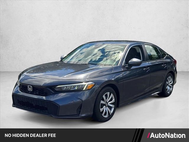 Silver 2025 Honda Civic Sedan Front-Wheel Drive Continuously Variable Transmission