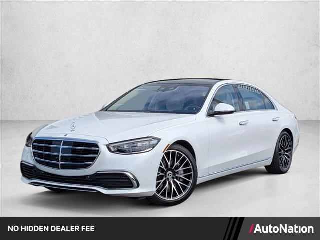Manufaktur Moonlight White Metallic 2024 Mercedes-Benz S-Class Sedan All-Wheel Drive Automatic