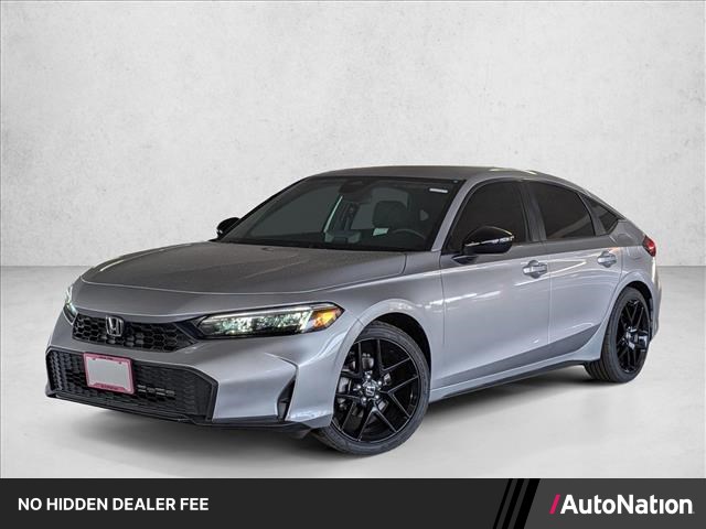 Solar Silver Metallic 2026 Honda Civic Hatchback Sport FWD Hatchback Front-Wheel Drive Continuously Variable Transmission