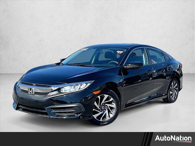 Black 2017 Honda Civic EX Sedan Front-Wheel Drive Automatic