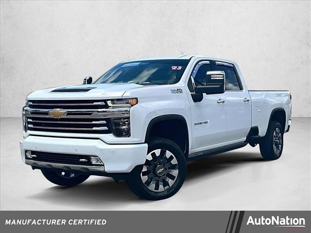 Summit White 2023 Chevrolet Silverado 3500HD High Country Crew Cab 4WD Pickup Truck Four-Wheel Drive Automatic