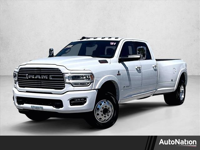 Bright White Clearcoat 2021 RAM 3500 Laramie Crew Cab LB DRW 4WD Pickup Truck Four-Wheel Drive 6-Speed Automatic