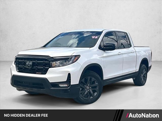 Platinum White Pearl 2025 Honda Ridgeline Sport AWD Pickup Truck All-Wheel Drive Automatic