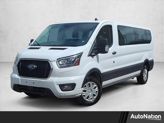Oxford White 2023 Ford Transit Passenger 350 XLT Low Roof LB RWD Van Rear-Wheel Drive Automatic