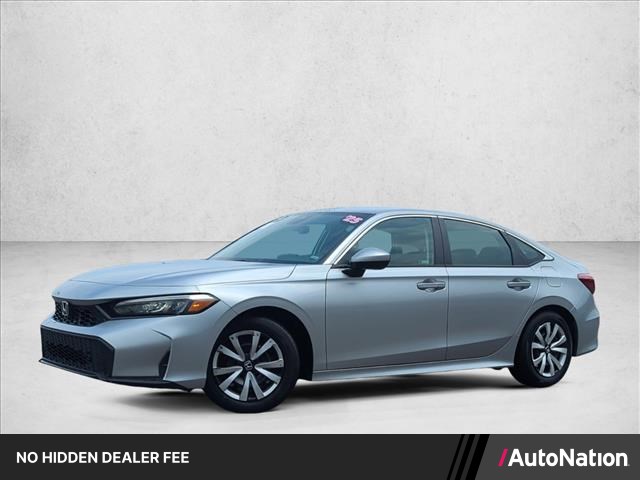 Silver 2025 Honda Civic Sedan Front-Wheel Drive Continuously Variable Transmission