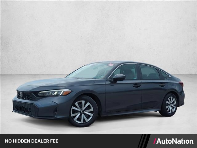 Black 2025 Honda Civic Sedan Front-Wheel Drive Continuously Variable Transmission