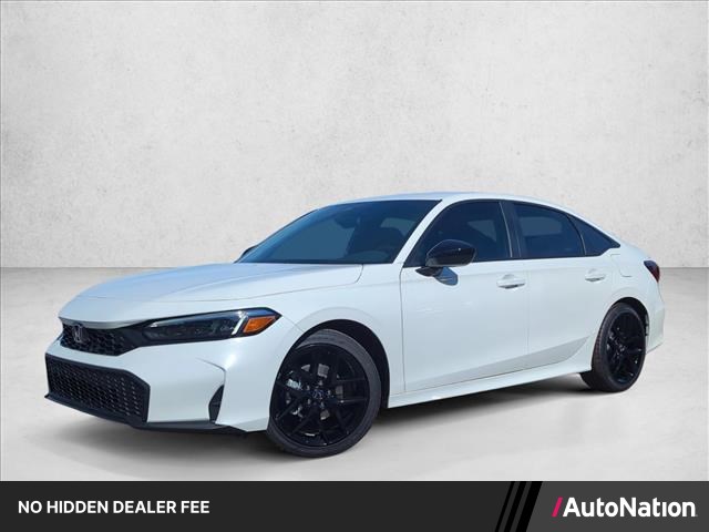 Platinum White Pearl 2026 Honda Civic Sport FWD Sedan Front-Wheel Drive Continuously Variable Transmission