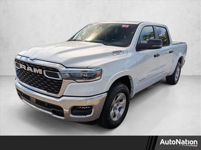Bright White Clearcoat 2025 RAM 1500 Big Horn Crew Cab 4WD Pickup Truck Four-Wheel Drive 8-Speed Automatic