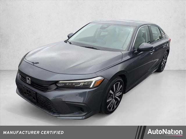 Gray (Modern Steel) 2023 Honda Civic EX FWD Sedan Front-Wheel Drive Continuously Variable Transmission