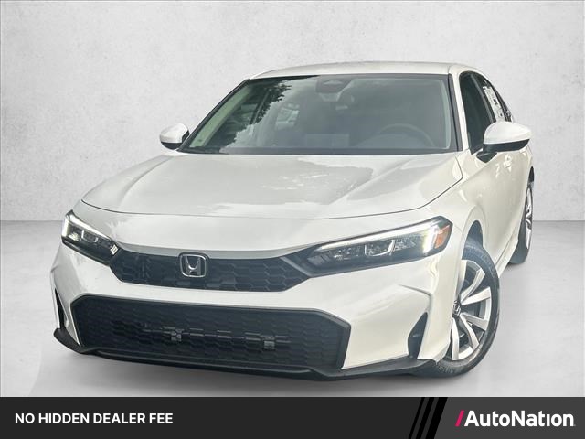 Platinum White Pearl 2026 Honda Civic Sedan Front-Wheel Drive Continuously Variable Transmission