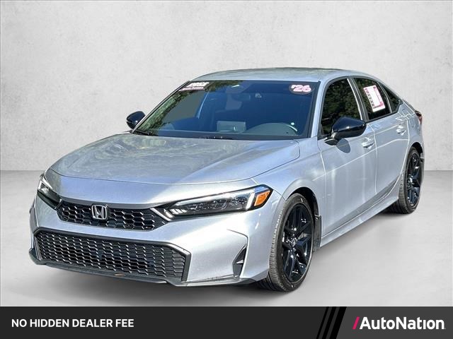 Solar Silver Metallic 2026 Honda Civic Sedan Front-Wheel Drive Continuously Variable Transmission