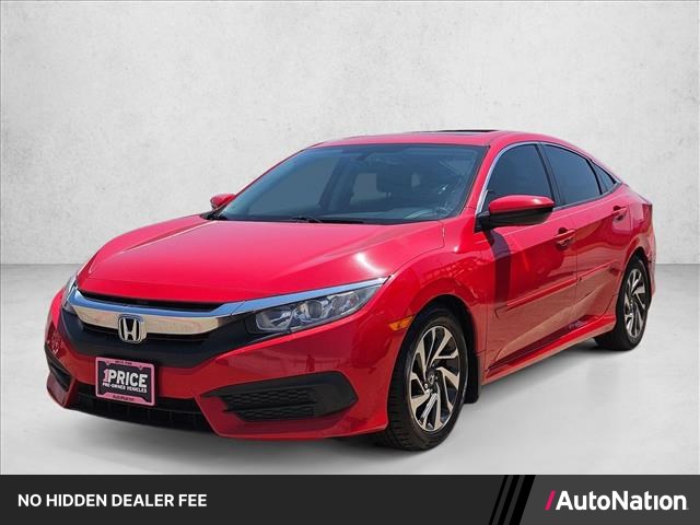 Red 2017 Honda Civic Sedan Front-Wheel Drive Automatic