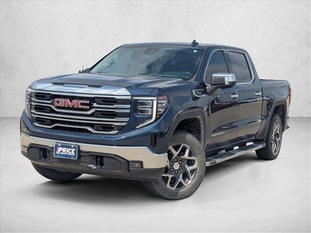 Pacific Blue Metallic 2022 GMC Sierra 1500 SLT Crew Cab 4WD Pickup Truck Four-Wheel Drive Automatic
