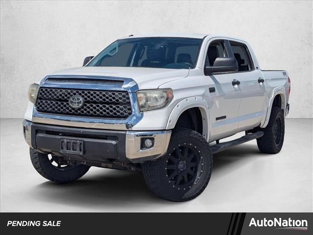 Super White 2018 Toyota Tundra SR5 CrewMax 5.7L 4WD Pickup Truck Four-Wheel Drive Automatic