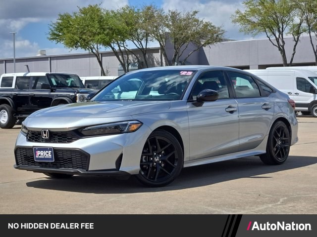 Silver 2025 Honda Civic Sport FWD Sedan Front-Wheel Drive Automatic