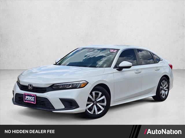 Platinum White Pearl 2022 Honda Civic Sedan Front-Wheel Drive Automatic