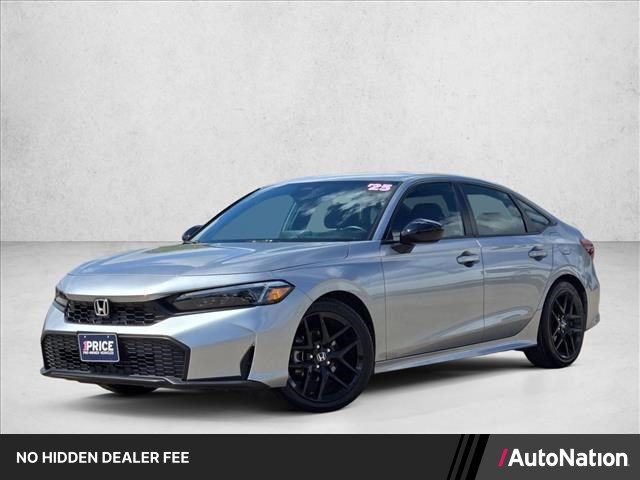 Silver 2025 Honda Civic Sport FWD Sedan Front-Wheel Drive Automatic