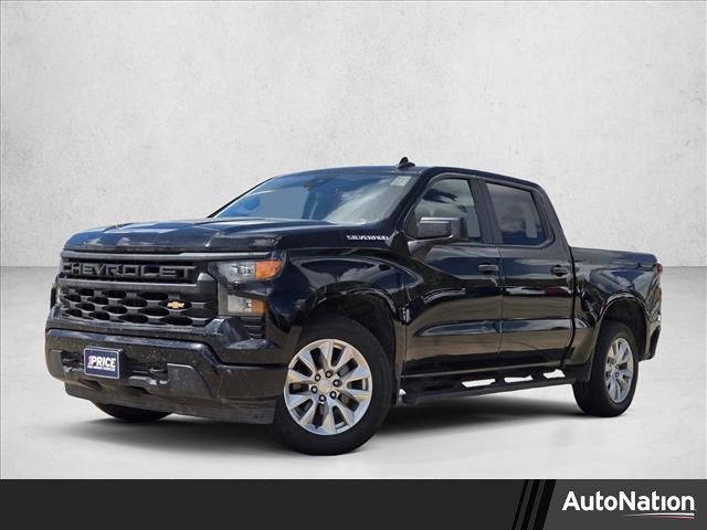 Black 2023 Chevrolet Silverado 1500 Custom Crew Cab RWD Pickup Truck 4X2 8-Speed Automatic